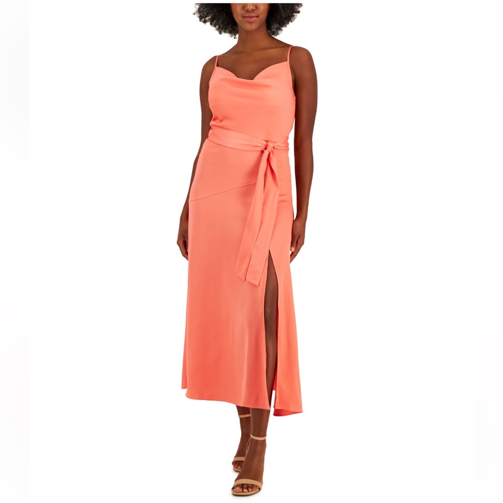 Satin Cowlneck maxi dress